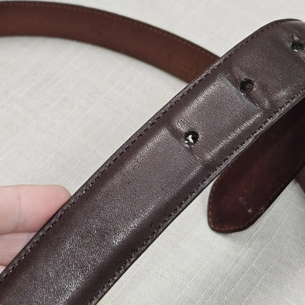 Coach Brown Belt Solid Leather Neutral Minimalist Office Business Casual size 38